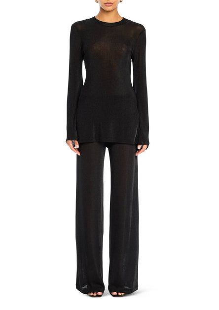 SER.O.YA Sheldon Metallic Knit Pants Black Medium 3