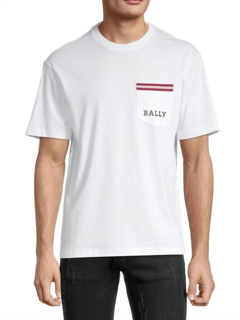 Bally Herren Kurzarm T-Shirt mit Brusttasche Beige XXLarge 2