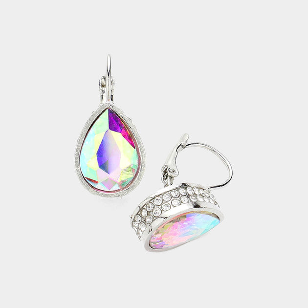 FASHNZFAB Teardrop Stone Earrings Multi 7