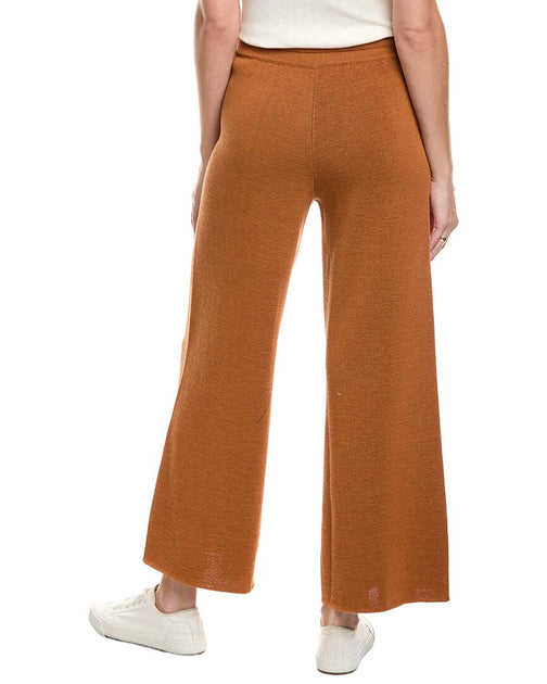 Lafayette 148 New York Pantalon Large Pull-On Maille Double Marron Large 3