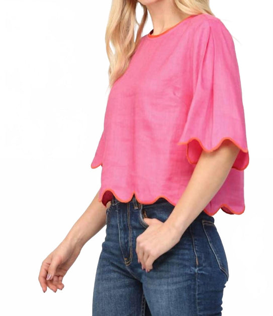 Fate Scalloped Top Pink Medium 3