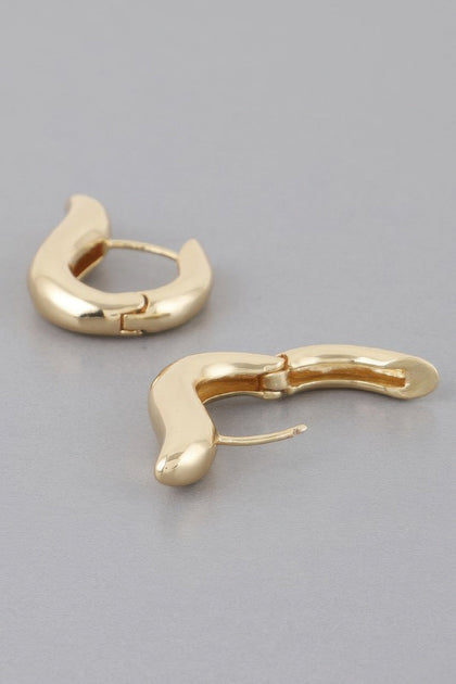 TRUEDAMES Shiny Harp Hoop Earrings Silver 4