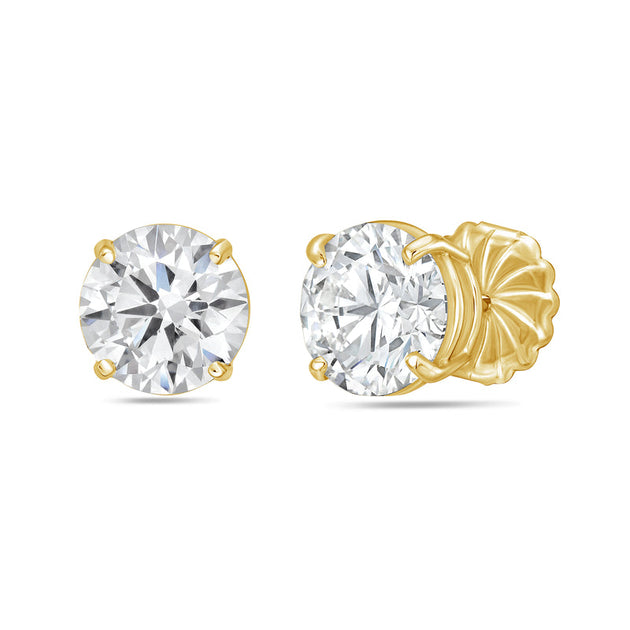Diana M. Stud Earrings Yellow Gold 4.00 cts 3
