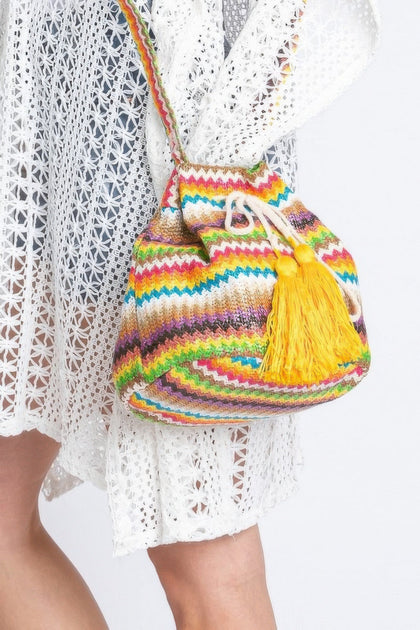 FASHNZFAB Chevron Bucket Bag Multicolor One Size 3