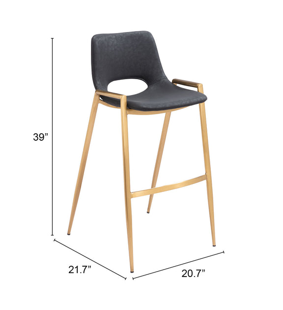 Hivvago Desi Barstool Black Gold 4