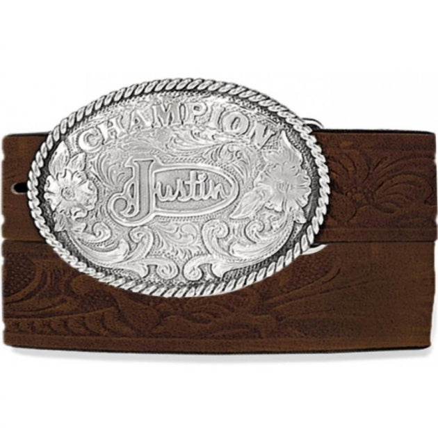 Jungen Justin Champion Buck Gürtel Braun 20 2