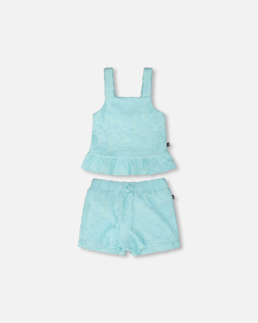 Deux par Deux Terry Tank Top with Shorts Set Light Blue US 5T 2