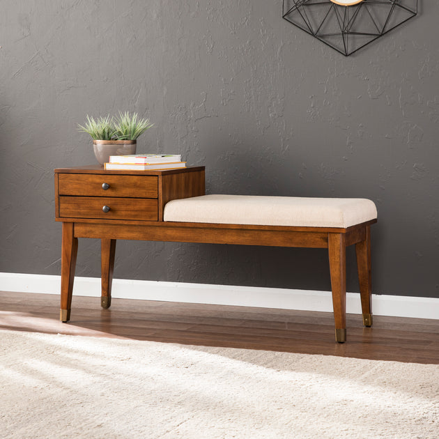 SEI Furniture Rhoda Storage Bench Dark Sienna 2