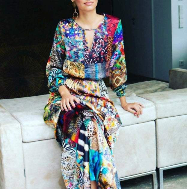 Unbreak.it Robe Maxi Jungle Multicolore Medium 2