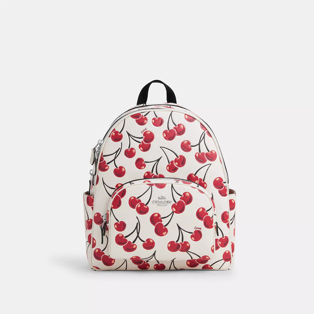 cherry coach backpack Coach Outlet Court Backpack With Cherry Print