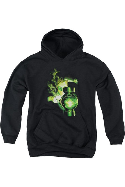 Gildan Green Lantern Lantern Light Jugend Kapuzenpulli Schwarz Groß 2