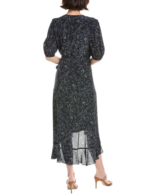 Sara Campbell Georgette Wrap Dress Grey US 6 3
