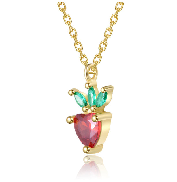 GigiGirl Heart Pendant Necklace Green One Size 3