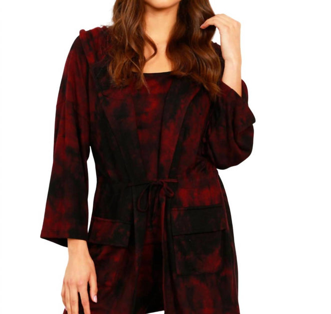 French Kyss Marble Wash Drawstring Cardigan Black Small 3