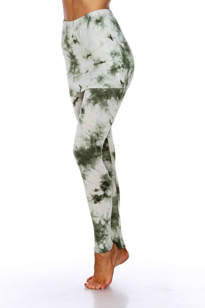 White Mark Tie Dye Skirted Leggings White Medium 4