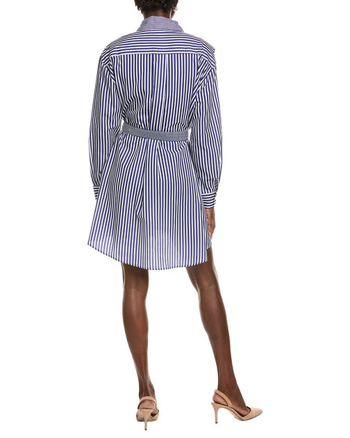 Gracia Hemdkleid mit Kontraststreifen Blau Medium 3