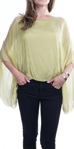 GIGI MODA Seta Spalla Blouse Green One Size 2