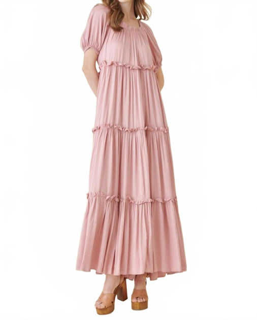 Fore Rose Bud Maxi Dress Pink Large 2