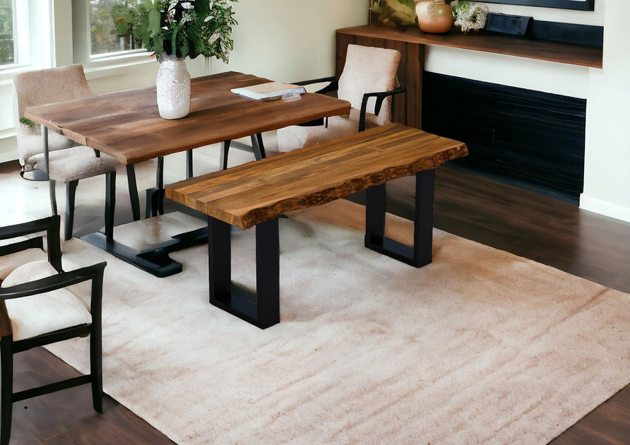 Hivvago 43-inch Dining Bench Brown 2