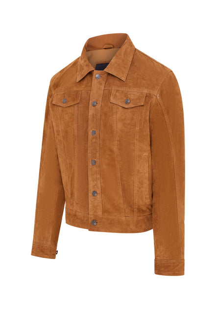 Infinity Mens Goat Suede Leather Jeans Jacket Nurmes Blue Small 4