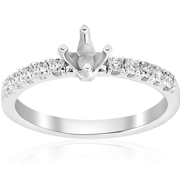 Pompeii3 1/4ct Diamond Engagement Ring Setting 14k White Gold US 6.5 2