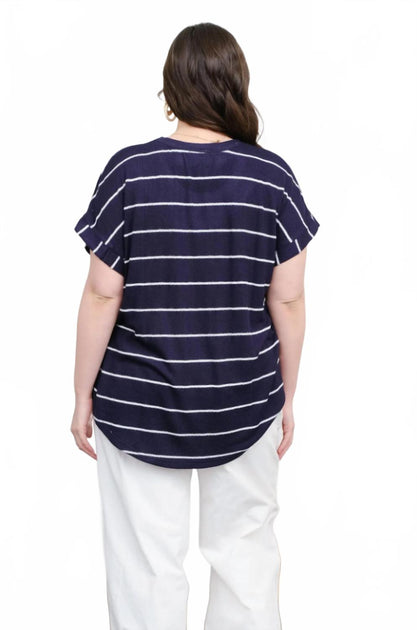 Perch by Blu Pepper Streifen Stricktop - Plus Navy 1X 3