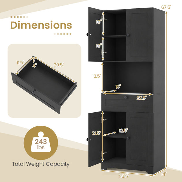 Hivvago Floor Storage Cabinet White 6