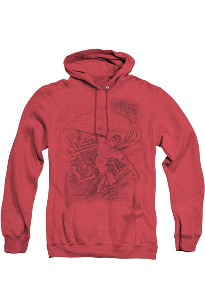 Gildan Superman Hooded Sweatshirt Red XL 2