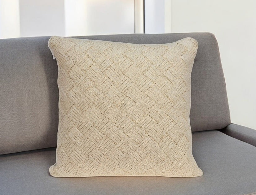 Hivvago Transitional Pillow Cover Beige 20x20x7 2