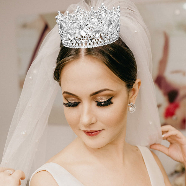 FASHNZFAB Tiara Reine à Pierres en Forme de Larme Multi 2