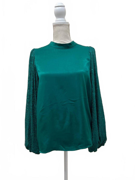 Michelle McDowell Melanie Sequin Top Green Large 3