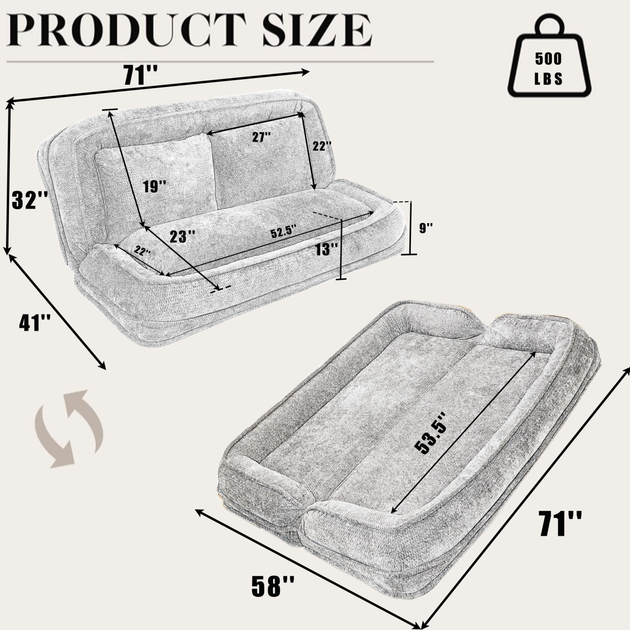 Streamdale Double Dog Bed Sofa Couch Black Extra Large 4