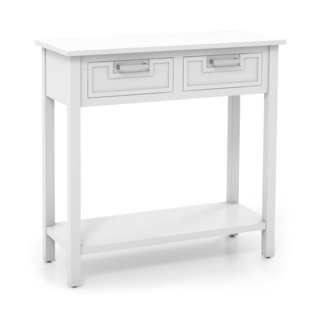 Hivvago Narrow Console Table White 2