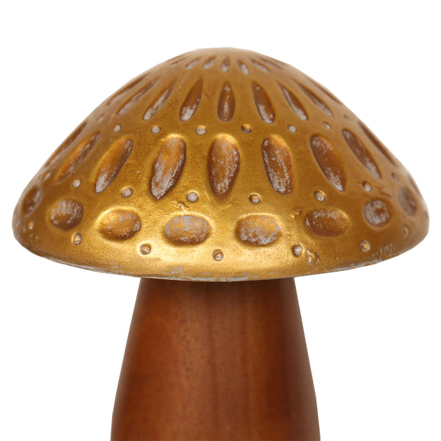 Hivvago Mushroom Sculpture Brown Gold 4