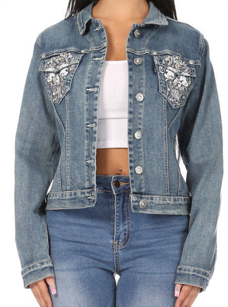 Bus Stop Denim Jacket Blue Large Female 2