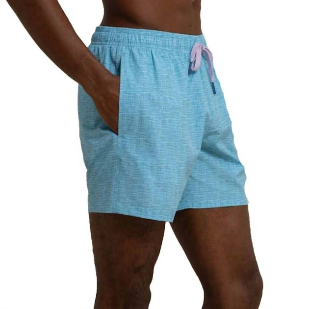 Southern Tide Painted Check Swim Trunk Blue Large 3