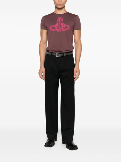 Vivienne Westwood Cotton T-Shirt with Orb Graphic Print Red Medium 3