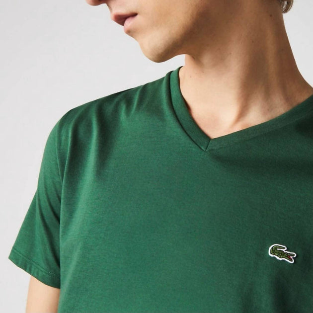 Lacoste V-Neck Tee Green Large 4
