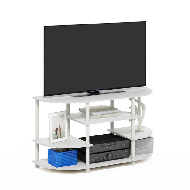 Furinno JAYA Corner TV Stand White 4
