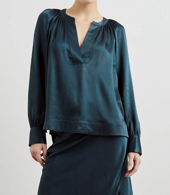 Rails Wynna V-Neck Long Sleeve Top Blue Medium 2