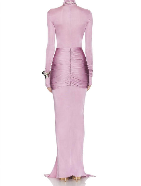 Helsa Slinky Jersey Sarong Maxi Dress In Elderberry