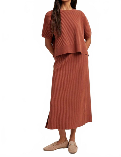 WISHLIST Vienna Knit Skirt Brown Small 3