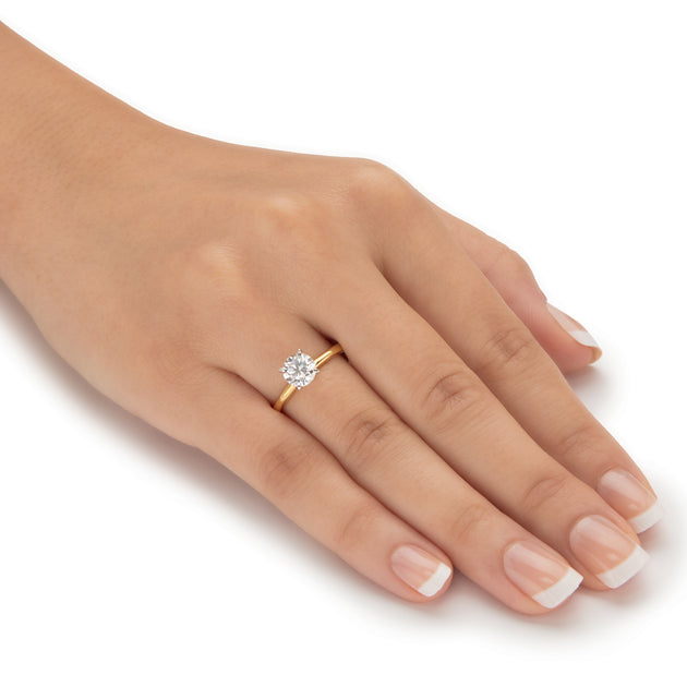 Palm 1.08 Cttw Cubic Zirconia Solitaire Ring Silver US 9 4