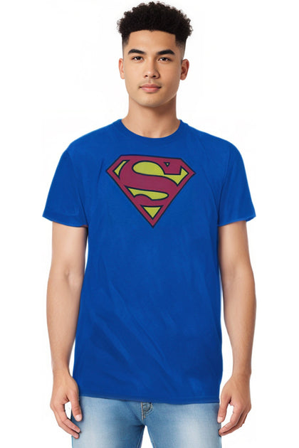 Gildan Superman Classic Logo T-Shirt Blue Large 4