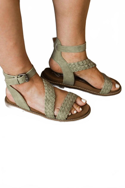 Very G Sylvie Braided Sandal Green US 8.5 4