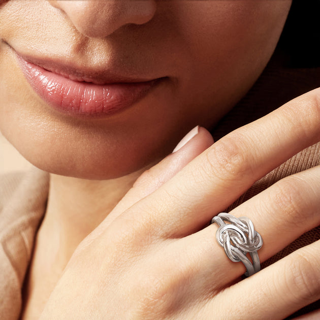 Ross-Simons Double Love Knot Ring Silver US 7 3