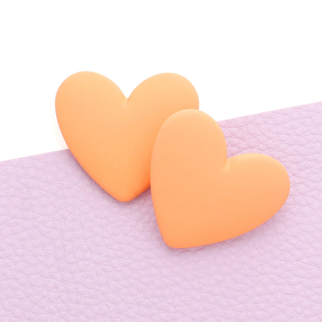FASHNZFAB Heart Earrings Orange Pink 3