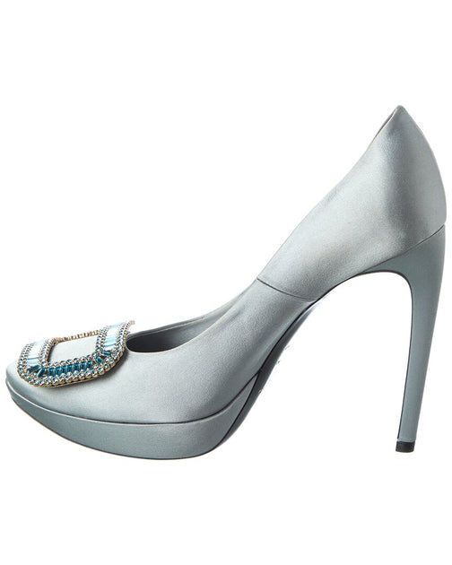 Roger Vivier Satin Pump Blue EU 37 3