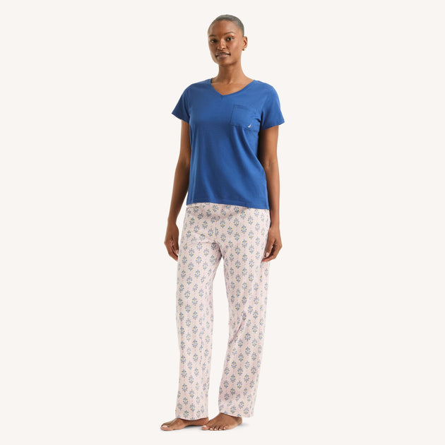 Nautica Printed Pajama Set Red Medium 2