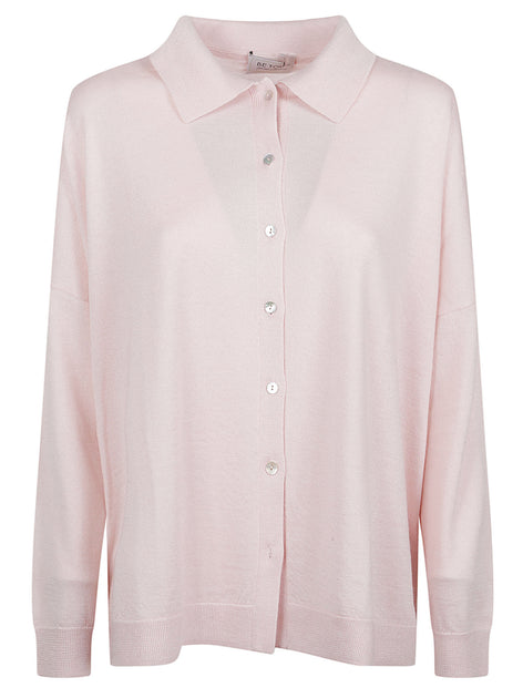 Beyou Soft Button-Up Knit Shirt Pink XS 2